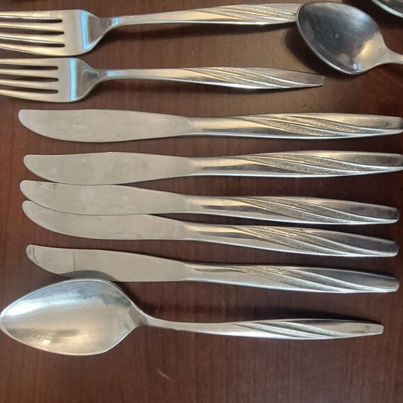 Oneidacraft Surf Maid stainless Vintage 21-Piece Stainless Steel Flatware Set - - Picture 7 of 11